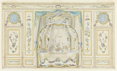 Muur elevatie van een slaapkamer nis