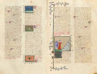 Pagina uit "De Proprietatibus Rerum" door Bartholomeus Anglicus, in de Franse vertaling van Jean Corbechon, ca. 1390