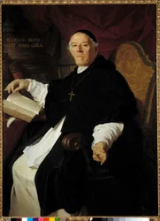 Portret van Don Cesare Benvenuti, abt-generaal van de congregatie van kanunniken van Lateranen schilderij door Pierre Subleyras