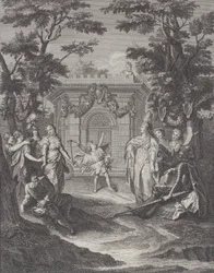 Plate 13: entree van Liefde en Rijkdom naar Gamache