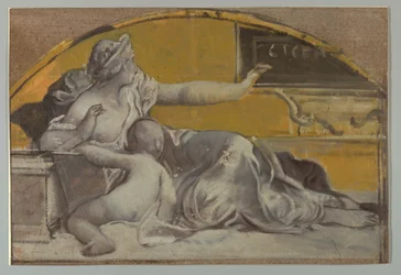Tekening, Studie voor timpaan ter ere van Cicero, eind 19e eeuw