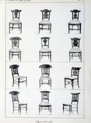 Verschillende modellen van Premier Empire stoelen (1805-1806). Plaat uit de collectie 