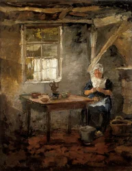 Vrouw in een Nederlands interieur, 1899