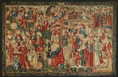 De gelijkenis van de arbeiders in de wijngaard, ca. 1500 (wandtapijt)