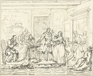 Toneelscène uit Jacob Simonsz de Rijk