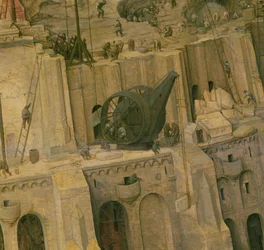 De Toren van Babel, detail van bouwwerkzaamheden, 1563 (detail)