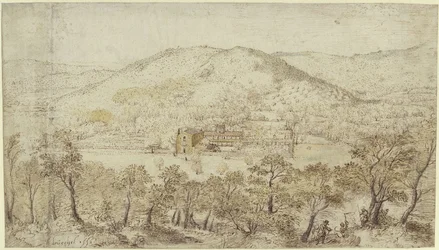 Zuidelijk heuvellandschap met kloostergebouwen