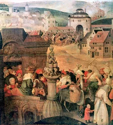 Christus verdrijft de handelaars uit de tempel (detail), ca. 1584-1638