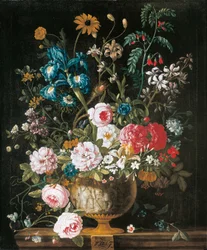 Juni, uit De Twaalf Maanden van Bloemen, een bloemkalender van stillevens