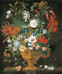 September, uit De Twaalf Maanden van Bloemen, een bloemenkalender van stillevens