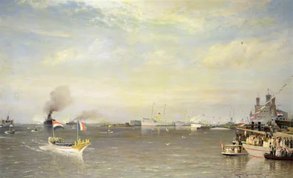 Landing van president Armand Fallières in Amsterdam