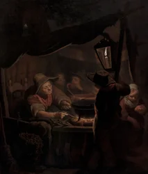 Een donutmaker bij kaarslicht, 1815