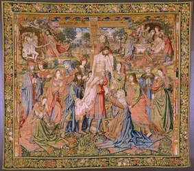 Vlaamse wandtapijt. Serie De passie van Christus: Kruisafneming. Manufacture Pieter van Aelst. Cartonist Jan van Roome. Ca 1507-1520