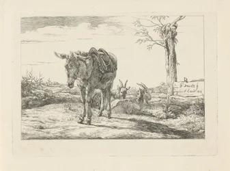 Een ezel en twee geiten