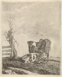Landschap met drie koeien