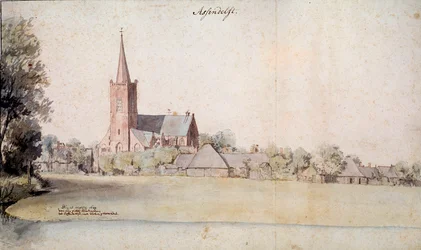 Zicht op Assendelft in Nederland in 1633 Tekening door Pieter Jansz (1597-1665) 1633 Parijs. Nederlands Instituut