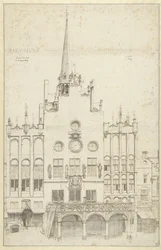 Gezicht op het stadhuis, 