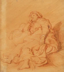 Studie van de figuur van Rachel, ca. 1621