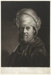 Portretbuste van een man met een tulband