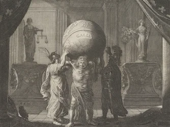 Plaat 13: Allegorie op de onenigheid in Frankrijk, uit Caspar Barlaeus, Medicea Hospes
