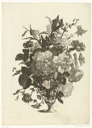 Glazen vaas met bloemen