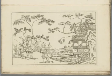 Twee Chinese mannen in een landschap (Nieuwe geinventeerde Sineesen)