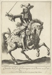 Ruiterportret van Karel V Leopold, hertog van Lotharingen