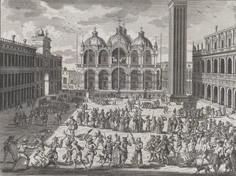 Het carnaval van Venetië, uit: Thesaurus Antiquitatum et Historiarum Italiae, vol. IX, 1722