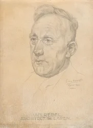Portret van de architect Jan Rebel