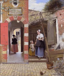 De binnenplaats van een huis in Delft