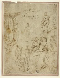 Schetsen van figuren en hoofden