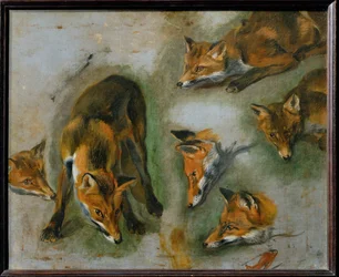 Een vos (schilderij op canvas)