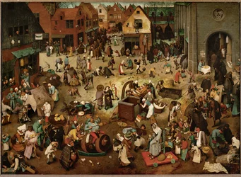 Strijd tussen Carnaval en Vasten (schilderij op eikenhout)