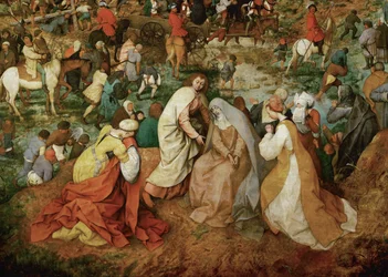 Jezus draagt het kruis (schilderij op eikenhout)
