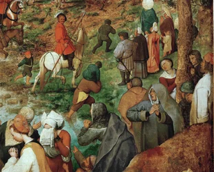 Jezus draagt het kruis (schilderij op eikenhout)