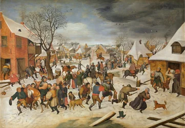 De kindermoord in Bethlehem (olieverf op paneel)