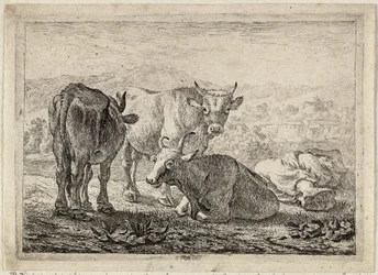 German: Drei Rinder und ein schlafender Hirte
French: Les boeufs
Dutch: Drie runderen en een slapende herder