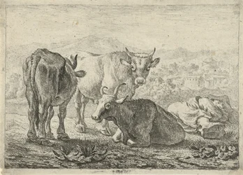 German: Drei Rinder und ein schlafender Hirte
French: Les boeufs
Dutch: Drie runderen en een slapende herder