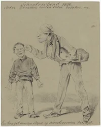 Vader en zoon (Een bengel door zijn Papa op schoolverzuim betrapt)