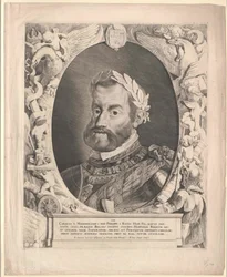 Heilige Roomse keizer Karel V (prent)