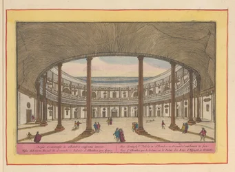 Gezicht op de binnenplaats van het Paleis van Karel V te Granada