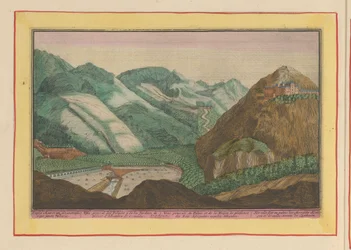 Gezicht op het paleis en de tuinen van de Moorse koningen te Granada