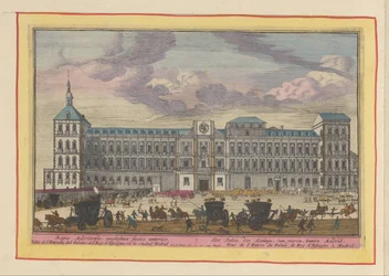 Vooraanzicht van het Koninklijk Paleis te Madrid