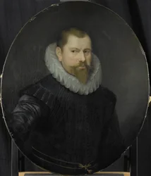 Portret van Cornelis Matelieff de Jongere, Directeur van de Rotterdamse Kamer van de VOC, gekozen in 1602