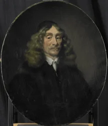 Portret van Johan de Reus, Directeur van de Rotterdamse Kamer van de VOC, gekozen in 1657