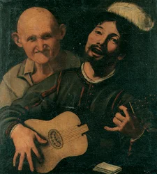 Een gitarist en een oude man
