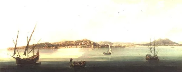 Een uitgebreid uitzicht op de baai van Napels