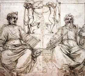 Petrus en Paulus door Perino (of Perin) del Vaga