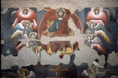 Het Laatste Oordeel Christus overwint. (Detail) - Fresco