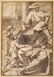 Familiegroep in een interieur